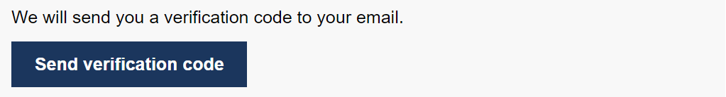 New My account registration form - send verification code