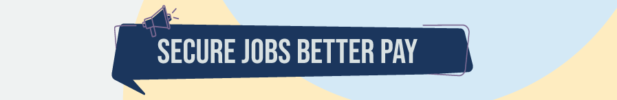 Banner illustration with text reading, 'Secure Jobs, Better Pay'