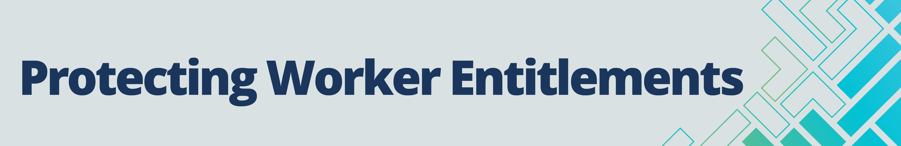 Banner illustration with text reading, 'Protecting Worker Entitlements'