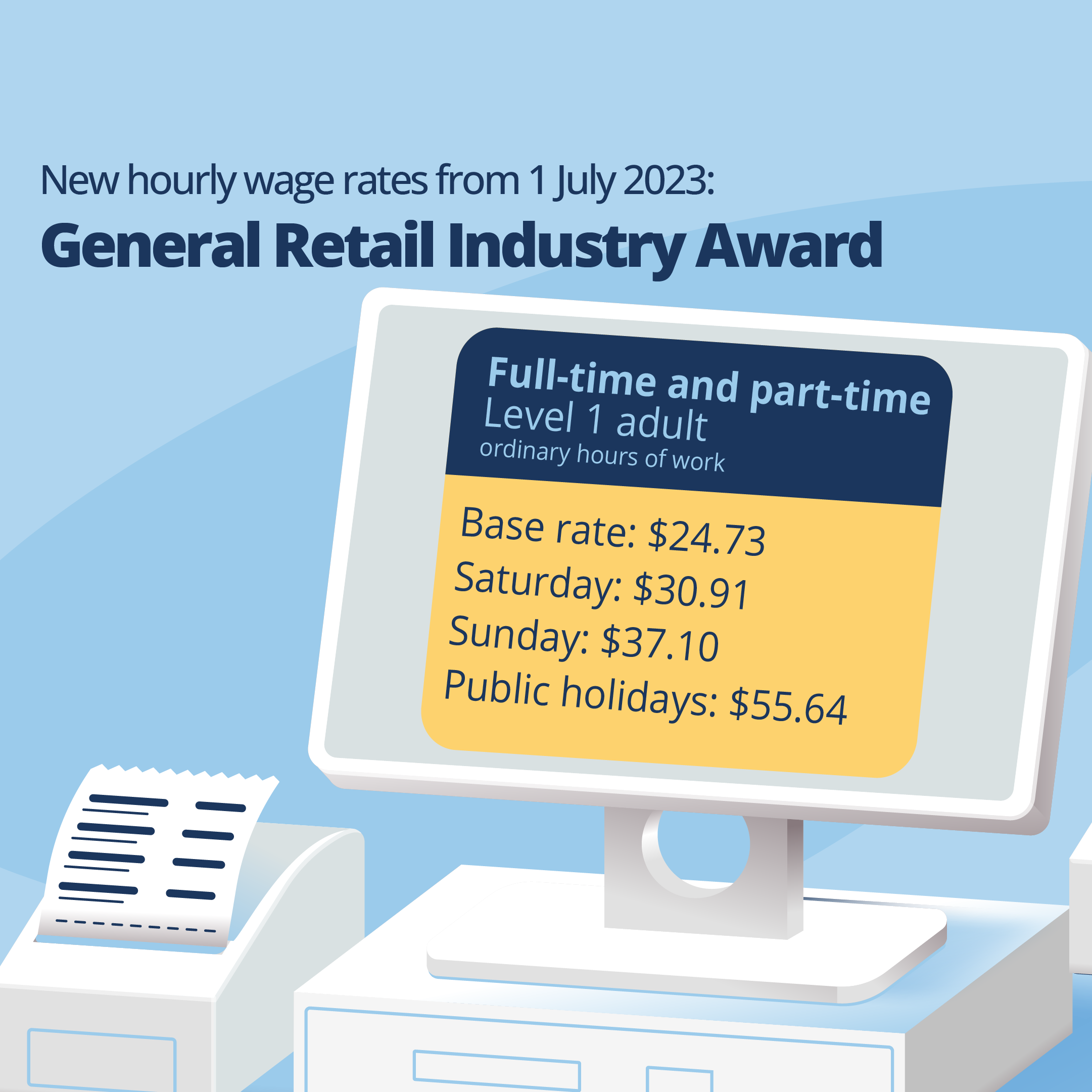 New retail wages 1 July 2023