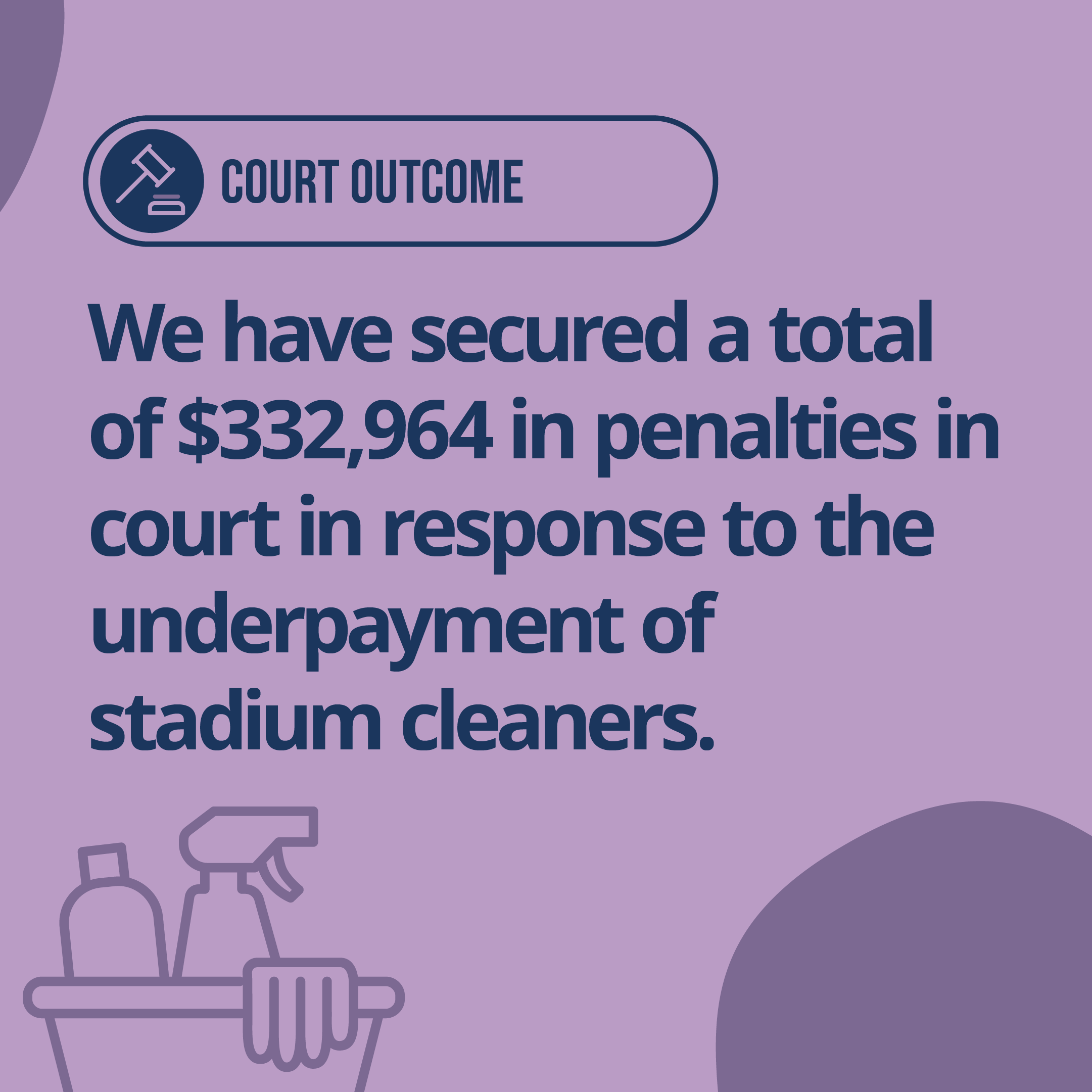 Stadium Cleaners Underpayment Instagram