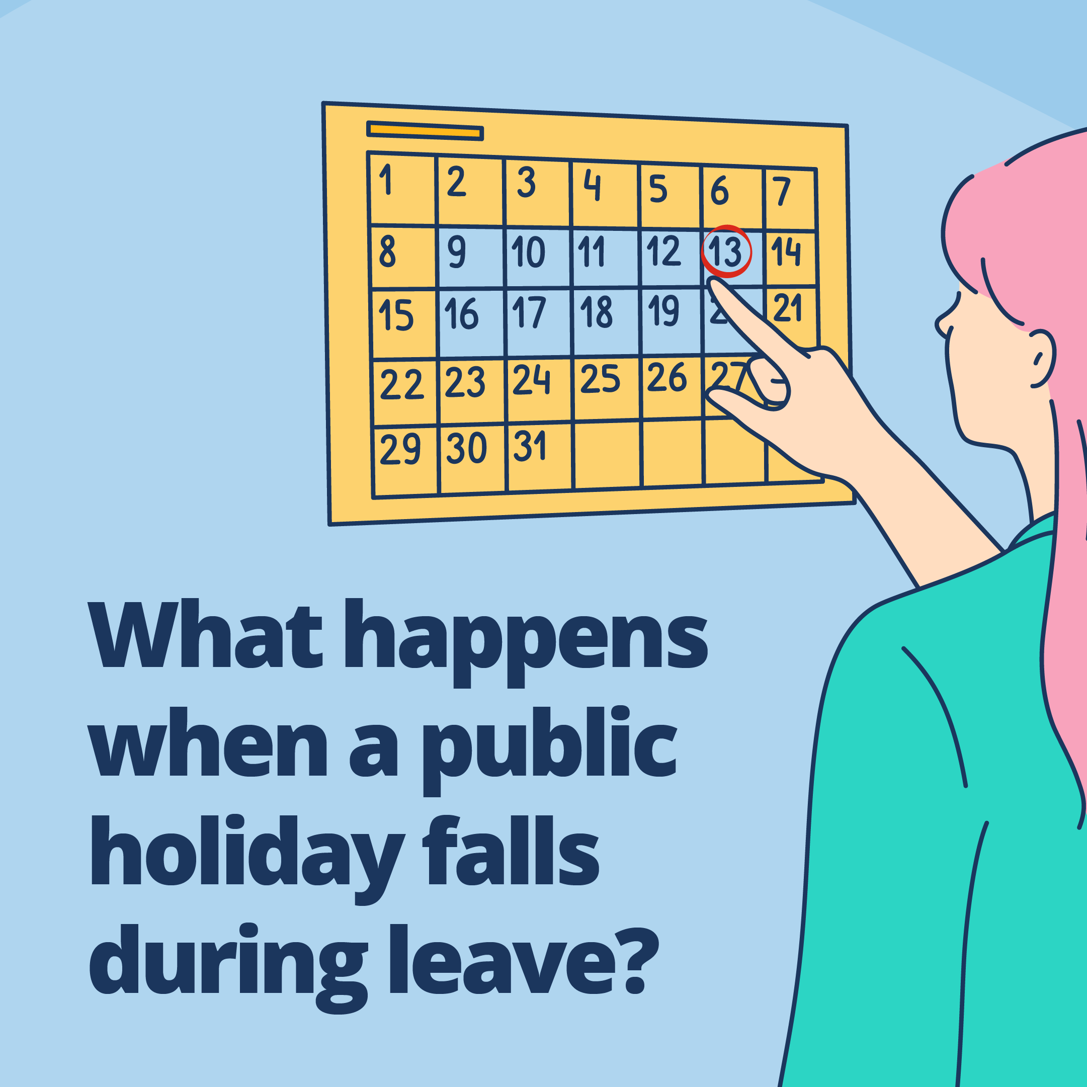 What happens when a public holiday falls during leave