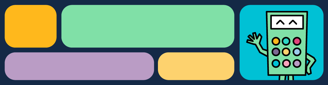 Image with illustration of a calculator waving