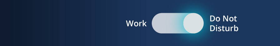 Radio button with Work option turned off and Do Not Disturb option turned on