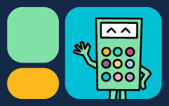 Image with an illustration of a calculator waving