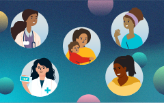 Graphic with images of different women