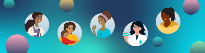 Graphic with images of different women